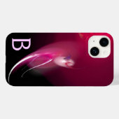 COQUES Case-Mate iPhone OISEAU CLAIR / FUCHSIA ROSE NOIR MONOGRAMME ABSTRA (Verso (horizontal))