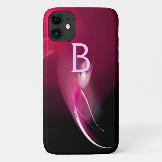 COQUES Case-Mate iPhone OISEAU CLAIR / FUCHSIA ROSE NOIR MONOGRAMME ABSTRA (Dos)