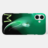 COQUES Case-Mate iPhone OISEAU CLAIR / MONOGRAMME ABSTRAIT NOIR ET VERT (Verso (horizontal))