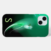 COQUES Case-Mate iPhone OISEAU CLAIR / MONOGRAMME ABSTRAIT NOIR ET VERT (Verso (horizontal))