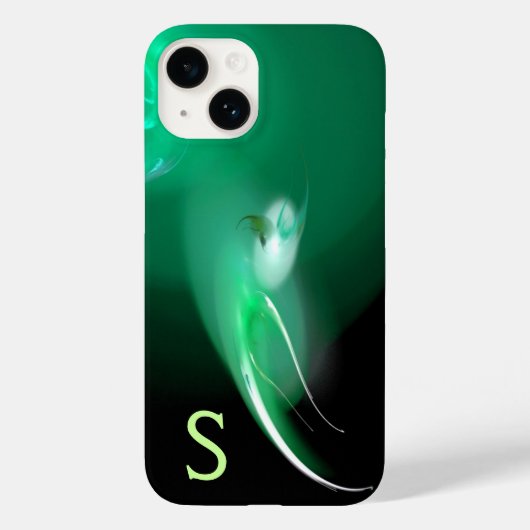 COQUES Case-Mate iPhone OISEAU CLAIR / MONOGRAMME ABSTRAIT NOIR ET VERT (Verso)