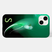 COQUES Case-Mate iPhone OISEAU CLAIR / MONOGRAMME ABSTRAIT NOIR ET VERT (Verso (horizontal))