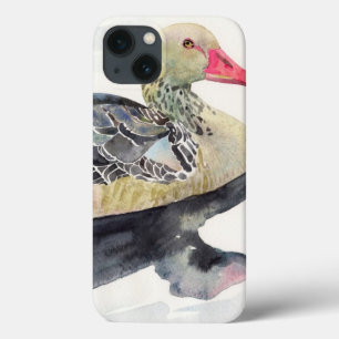 iPhone 13 Case Oiseau d'aquarelle d'aspiration de main, canard