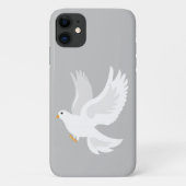 Coques Case-Mate iPhone Oiseau de colombe blanche sur gris (Dos)