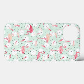 Coques Case-Mate iPhone Oiseau de Flamant rose avec des plumes (Verso (horizontal))