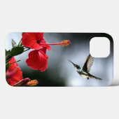 Coques Case-Mate iPhone Oiseau de Humming et Fleur Rouge (Verso (horizontal))