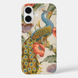 Coques iPhone 16 oiseau de paon vintage