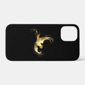 Coques Case-Mate iPhone Oiseau d'or sur Arrière - plan noir (Verso (horizontal))