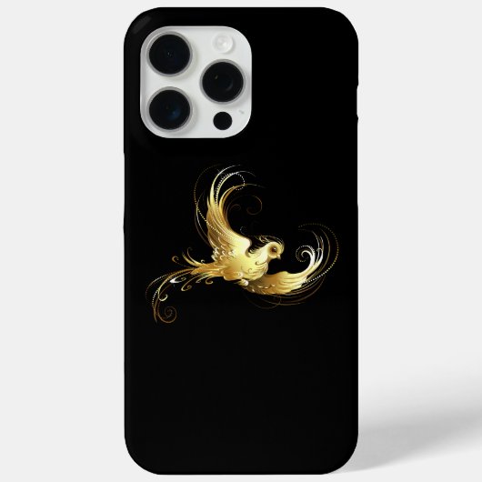 Coques Case-Mate iPhone Oiseau d'or sur Arrière - plan noir (Verso)