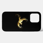 Coques Case-Mate iPhone Oiseau d'or sur Arrière - plan noir (Verso (horizontal))