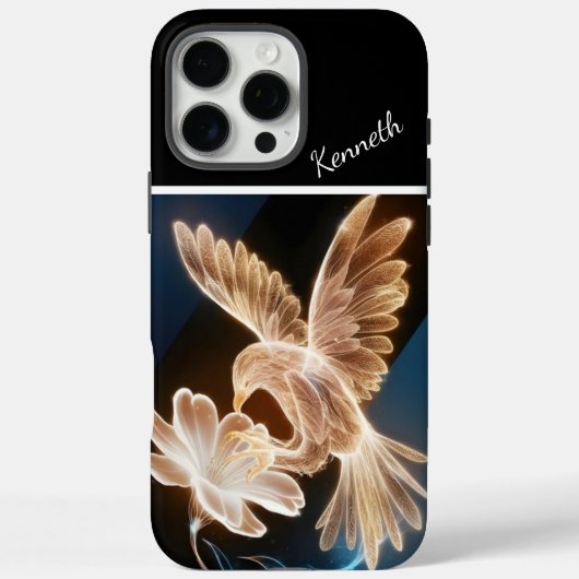 Coques Case-Mate iPhone Oiseau doré et fleur (Verso)