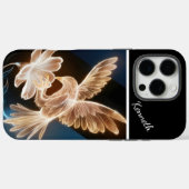 Coques Case-Mate iPhone Oiseau doré et fleur (Verso (horizontal))