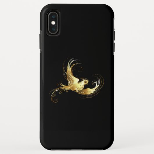 Coques Case-Mate iPhone Oiseau doré sur fond noir (Dos)