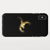 Coques Case-Mate iPhone Oiseau doré sur fond noir (Dos (Horizontal))