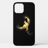 Coques Case-Mate iPhone Oiseau doré sur fond noir (Verso)