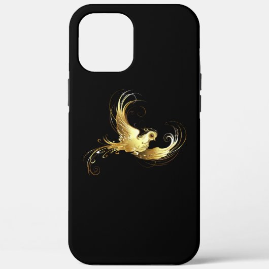 Coques Case-Mate iPhone Oiseau doré sur fond noir (Verso)