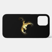 Coques Case-Mate iPhone Oiseau doré sur fond noir (Verso (horizontal))