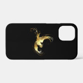 Coques Case-Mate iPhone Oiseau doré sur fond noir (Verso (horizontal))