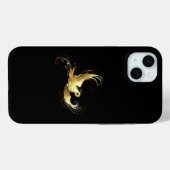 Coques Case-Mate iPhone Oiseau doré sur fond noir (Verso (horizontal))
