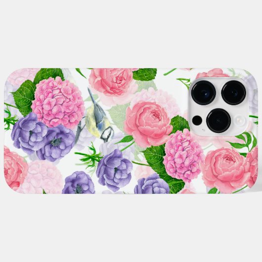 Coques Case-Mate iPhone Oiseau et fleurs (Verso (horizontal))