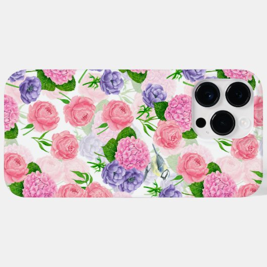 Coques Case-Mate iPhone Oiseau et fleurs (Verso (horizontal))