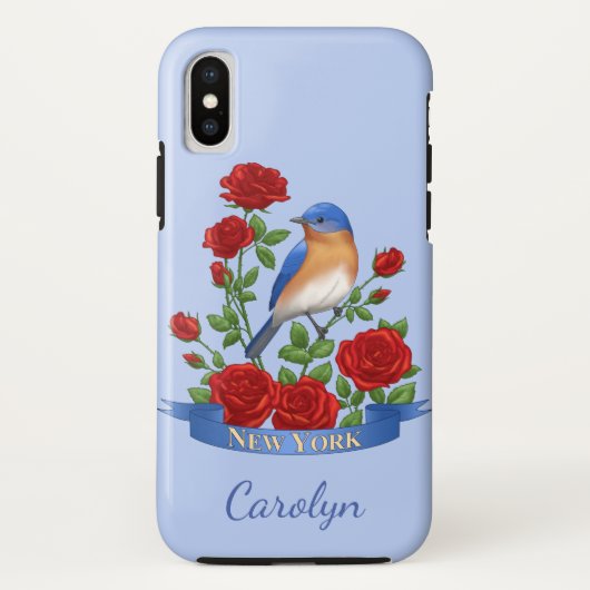 Coques Case-Mate iPhone Oiseau et fleurs de l'État de New York (Dos)
