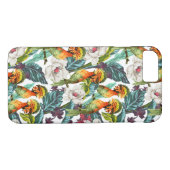 Coques Case-Mate iPhone Oiseau et motif de fleur exotique (Dos (Horizontal))