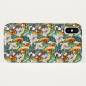 Coques Case-Mate iPhone Oiseau et motif de fleur exotique (Dos (Horizontal))