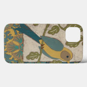 Coques Case-Mate iPhone Oiseau jaune et bleu Turquoise perché sur une bran (Verso (horizontal))