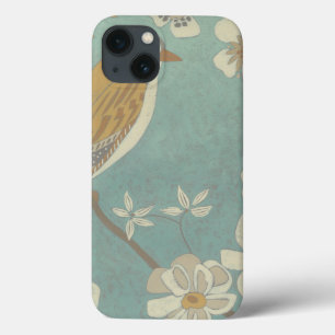 iPhone 13 Case Oiseau jaune, gris et beige été perché sur une