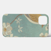 Coques Case-Mate iPhone Oiseau jaune, gris et beige perché sur une branche (Verso (horizontal))