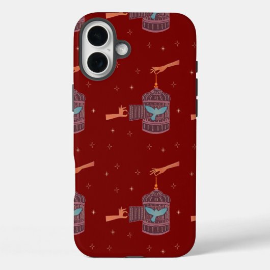 Coques Case-Mate iPhone Oiseau libre Cage à oiseaux | Art folklorique Main (Verso)