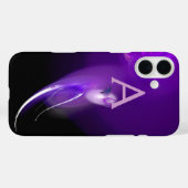 COQUES Case-Mate iPhone OISEAU LUMIÈRE DANS LE MONOGRAMME PURPLE (Verso (horizontal))