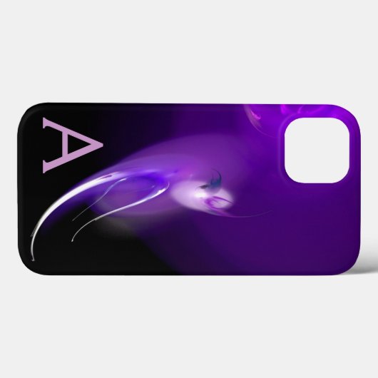 COQUES Case-Mate iPhone OISEAU LUMIÈRE DANS LE MONOGRAMME PURPLE (Verso (horizontal))