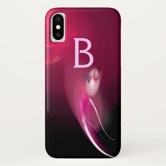 COQUES Case-Mate iPhone OISEAU LUMINEUX DANS LE MONOGRAMME DE FUCHSIE ROSE (Dos)