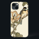 Coques Pour iPhone Oiseau oriental perché sur la branche<br><div class="desc">Cette impression d'art présente une image vif et pointue d'un oiseau oriental perché sur une branche. En dessous,  il y a une fleur orange avec un haut degré de précision de couleur. Ce dessin d'art contemporain d'un art traditionnel d'inspiration orientale ajoutera du caractère à tout mur de votre maison.</div>