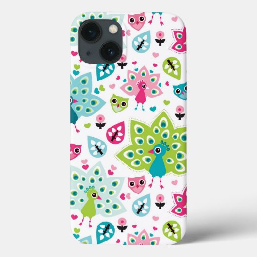 Coques Case-Mate iPhone oiseau paon et hibou (Verso)