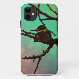 Coques Pour iPhone Oiseau Sur Une Branche -Aqua N Rose