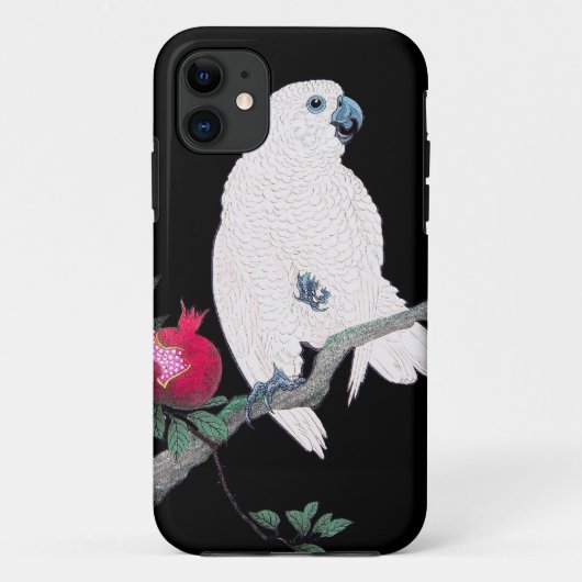 Coques Case-Mate iPhone Oiseau tropical blanc japonais frais de perroquet (Dos)