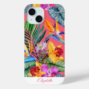 Coque Pour iPhone 15 Oiseau Tropical Personnalisé Du Paradis Et Ressort