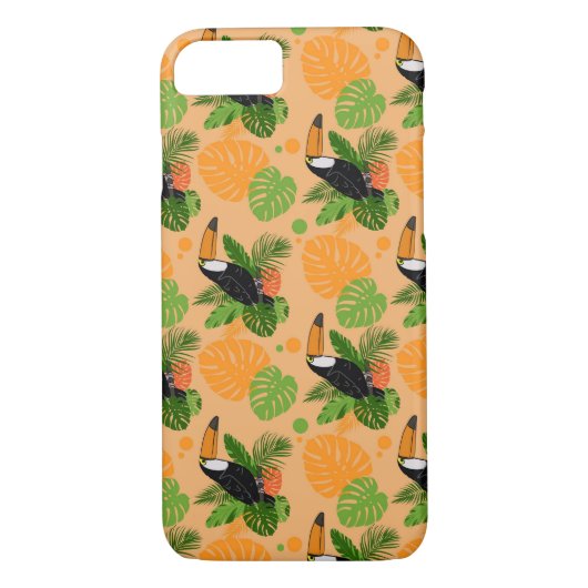 Coques Case-Mate iPhone Oiseau tropical Toucan Motif sans couture (Dos)