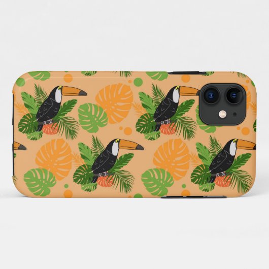 Coques Case-Mate iPhone Oiseau tropical Toucan Motif sans couture (Dos (Horizontal))