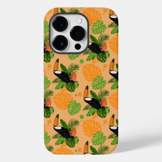 Coques Case-Mate iPhone Oiseau tropical Toucan Motif sans couture (Verso)