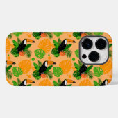 Coques Case-Mate iPhone Oiseau tropical Toucan Motif sans couture (Verso (horizontal))