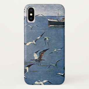 Case-Mate iPhone Case Oiseaux Animaux Vintage, Mouettes et Bateaux de Pê