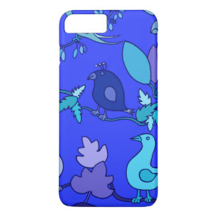 Coque iPhone 8 Plus/7 Plus Oiseaux bleus