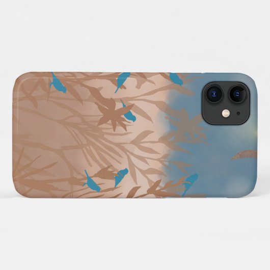 Coques Case-Mate iPhone Oiseaux bleus (Dos (Horizontal))