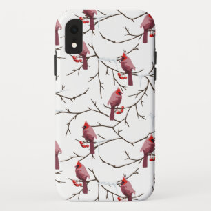 Case-Mate iPhone Case Oiseaux cardinaux, cerises d'hiver et Motif de nei