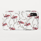 Coques Case-Mate iPhone Oiseaux cardinaux, cerises d'hiver et Motif de nei (Dos (Horizontal))
