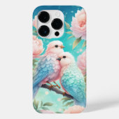 Coques Case-Mate iPhone Oiseaux chanteurs pastel doux avec pivoines (Verso)